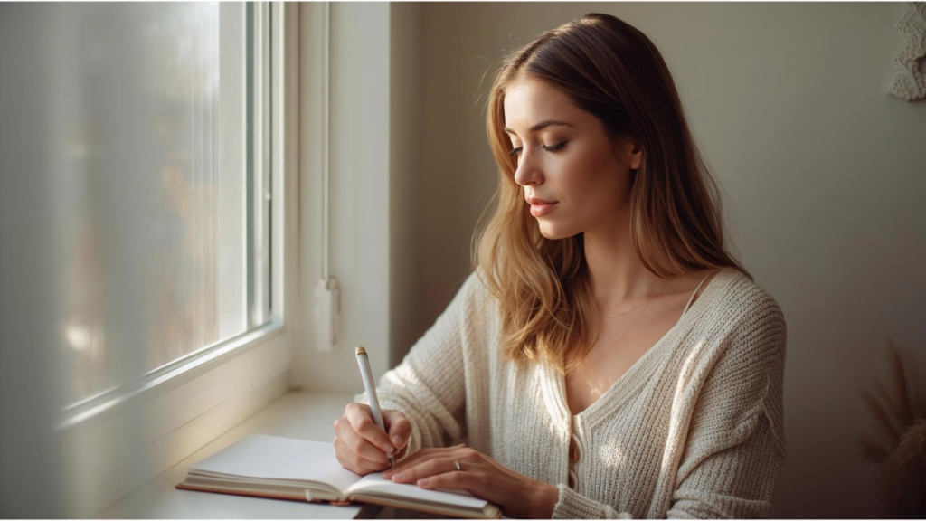 7 day manifestation plan focused on calm mindset and daily journaling